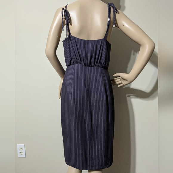 StyleStalker Odysseus Wrap Midi Pinstripe Dress Sm - Picture 8 of 9